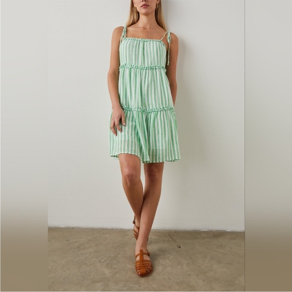 Rails Caralyn cayman green stripe mini dress- Large - Picture 2 of 11
